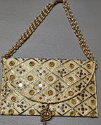 Mirror Work Clutch Purse: Indian Wedding Favor Gift Bag