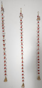 Ganpati Garland: Golden Pearls, Red Buds, Indian Wedding Decor (45/50 inch)