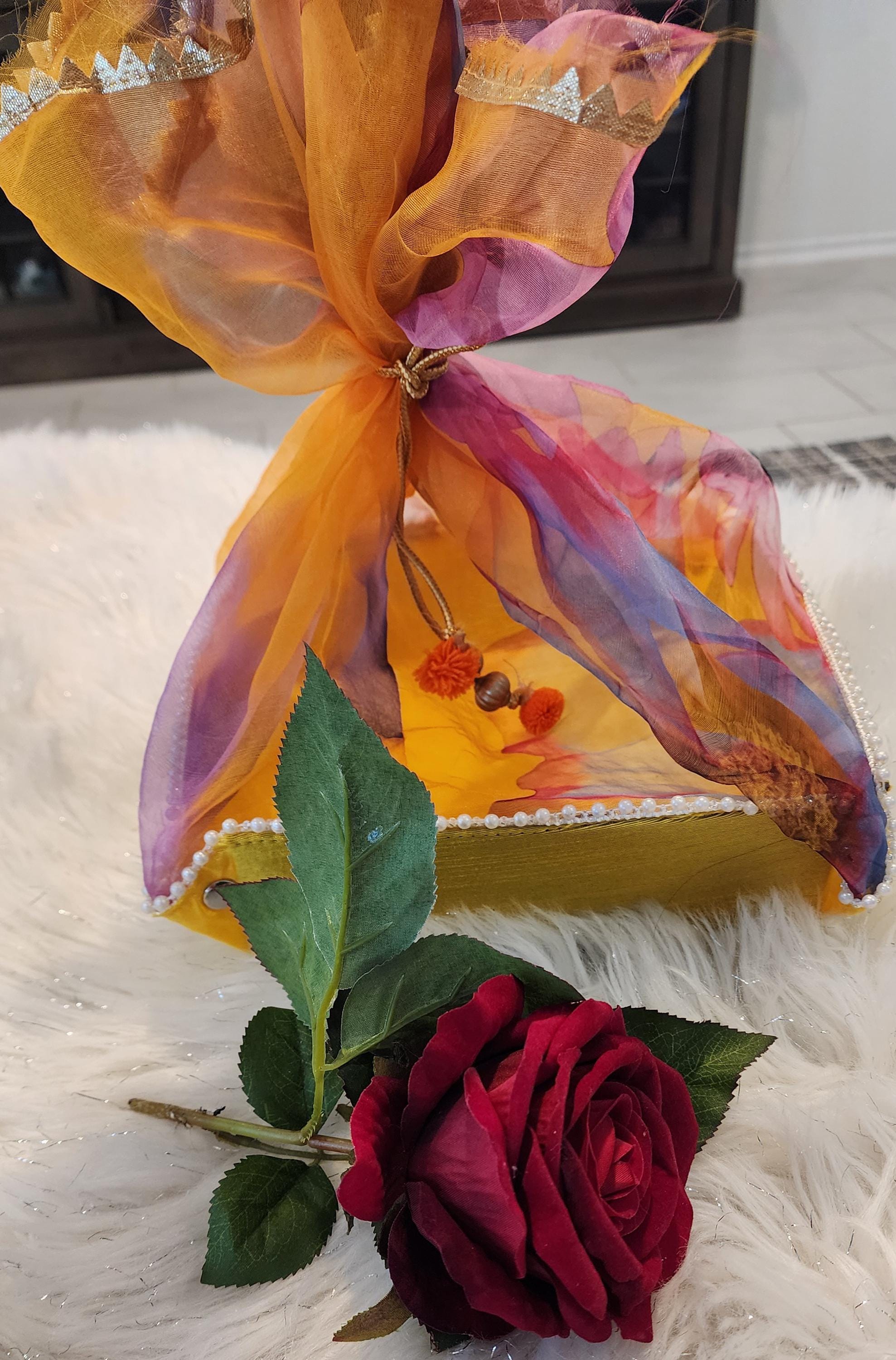 Floral Gift Box: Indian Wedding Favor, Baby Shower Basket