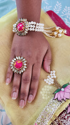 Bandhani Print Bracelet Ring Set: Sangeet Wedding Party Favors Navratri Gifts