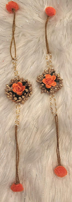Floral Haldi Mehandi Jewelry Set, Indian Wedding, Sangeet.