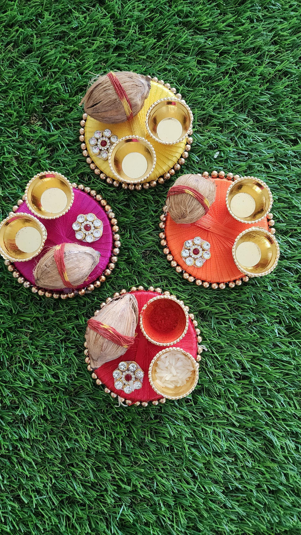Handmade Haldi Kumkum Plate: Pooja Decor, Mehndi Favors