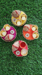 Handmade Haldi Kumkum Plate: Pooja Decor, Mehndi Favors