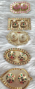 Haldi Kumkum Decorative Plates: Vermilion Holder Pooja Thali, Mehndi Decoration.