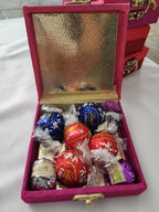 Laxmi Diwali Favor Handmade Box: Indian Wedding Return Gift, Brocade Silk.