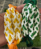 Handmade Multi Color Beaded Rakhi: Kundan Pearl Chain Set