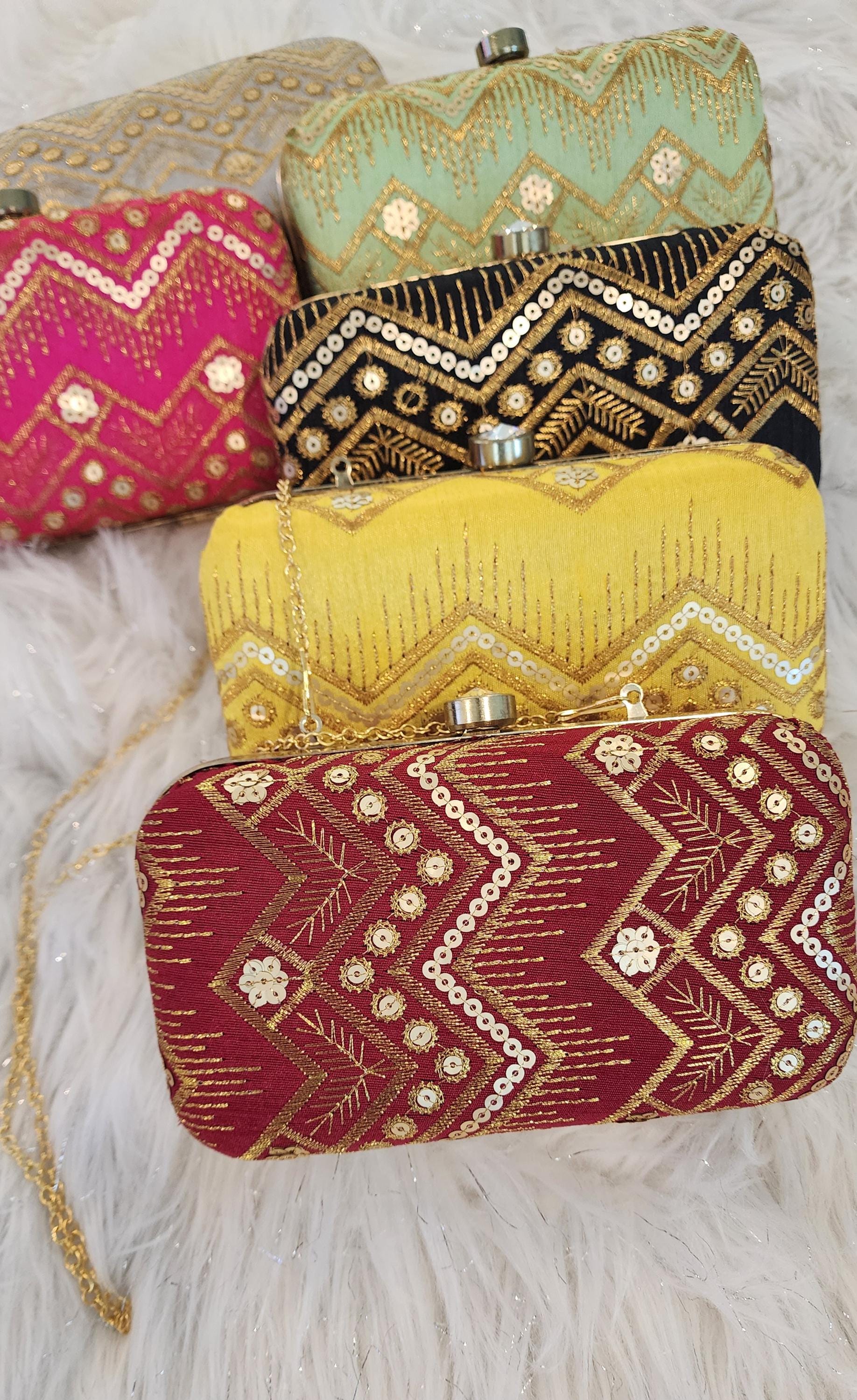 Indian Clutch Bag: Wedding Favor, Party Handbag.