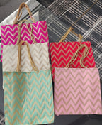 Zig Zag Silk Favor Bag: Gota Trim, Indian Wedding Return Gift