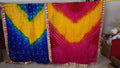 Bandhani Art Silk Dupatta: Rajasthani Gota Pati Wedding Scarf.