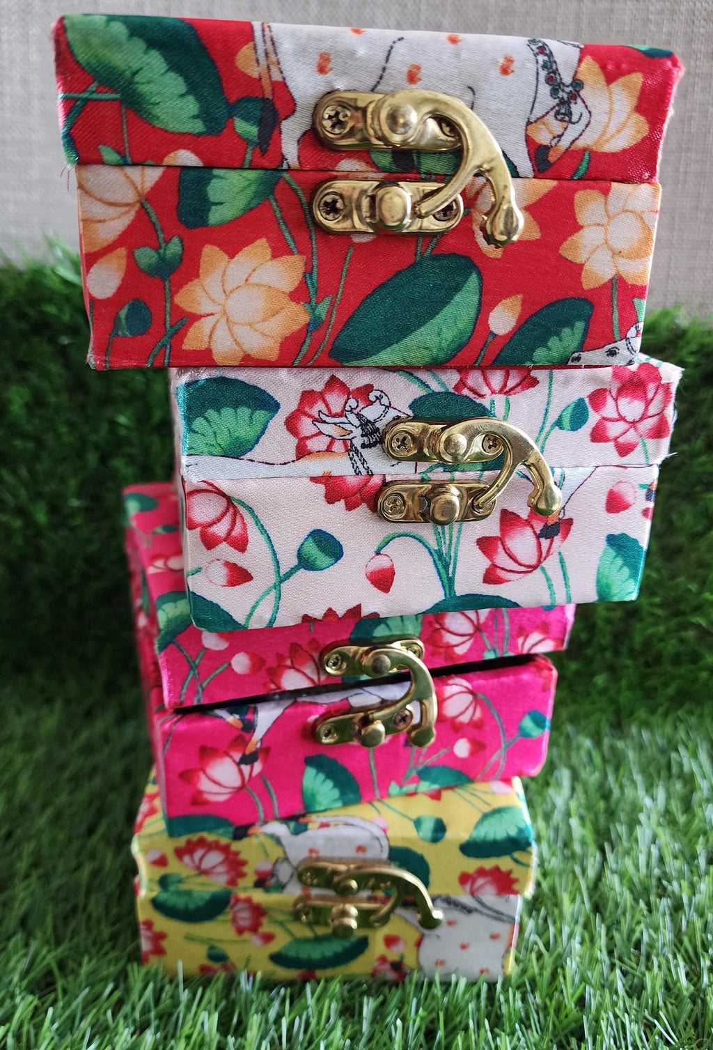 Pichwai Print Tea Light Holder Gift Box: Diwali Wedding Favor