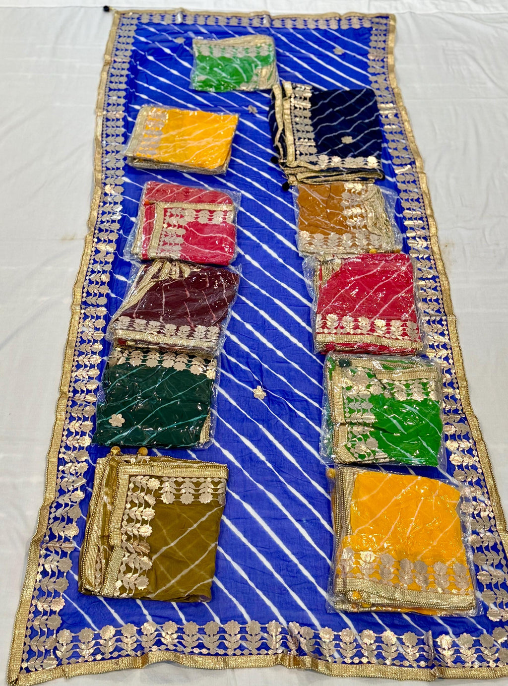 Rajasthani Lahariya Chiffon Dupatta: Lace & Latkan Wedding Scarf