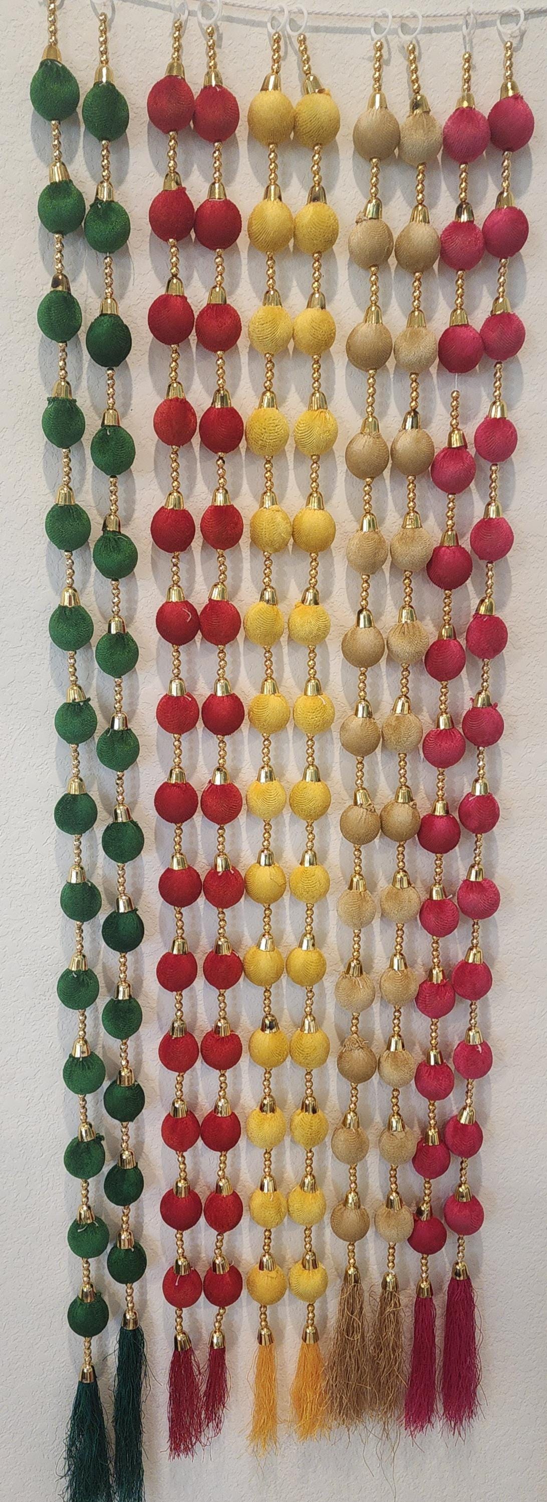 Multi Color Bead String Garland: Diwali Wedding Decor.