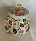 Pichwai Art Jar: Nandi Cow & Peacock Design, Copper Home Decor.