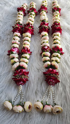 Artificial Flower Handmade Wedding Mala: Bride and Groom Garlands - Pack of 2