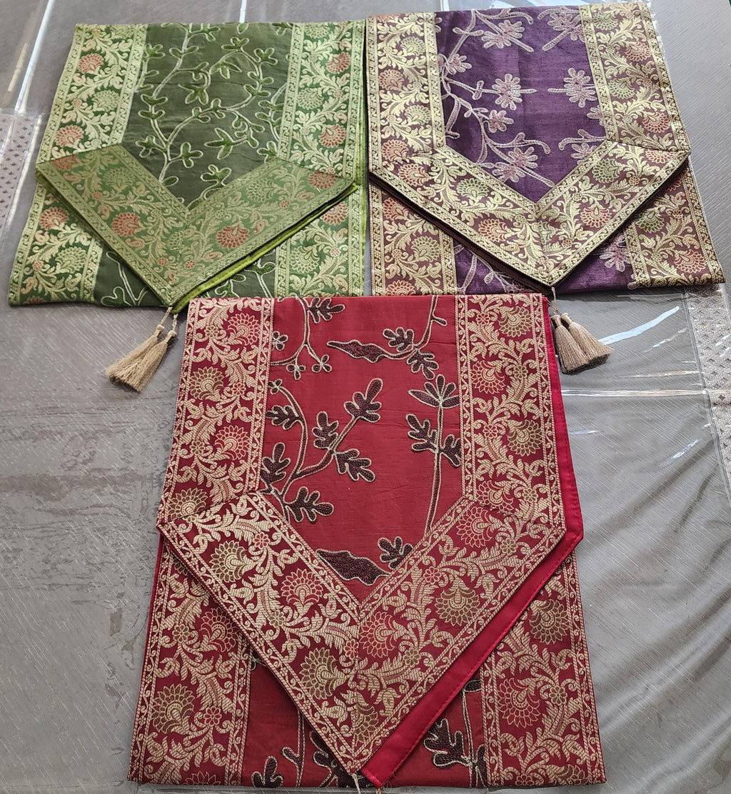 Silk Cheesecloth Table Runner: Bohemian Dining Decor - 14x70