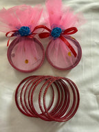 Multi Color Glass Bangles: Party Favor Set of 4.