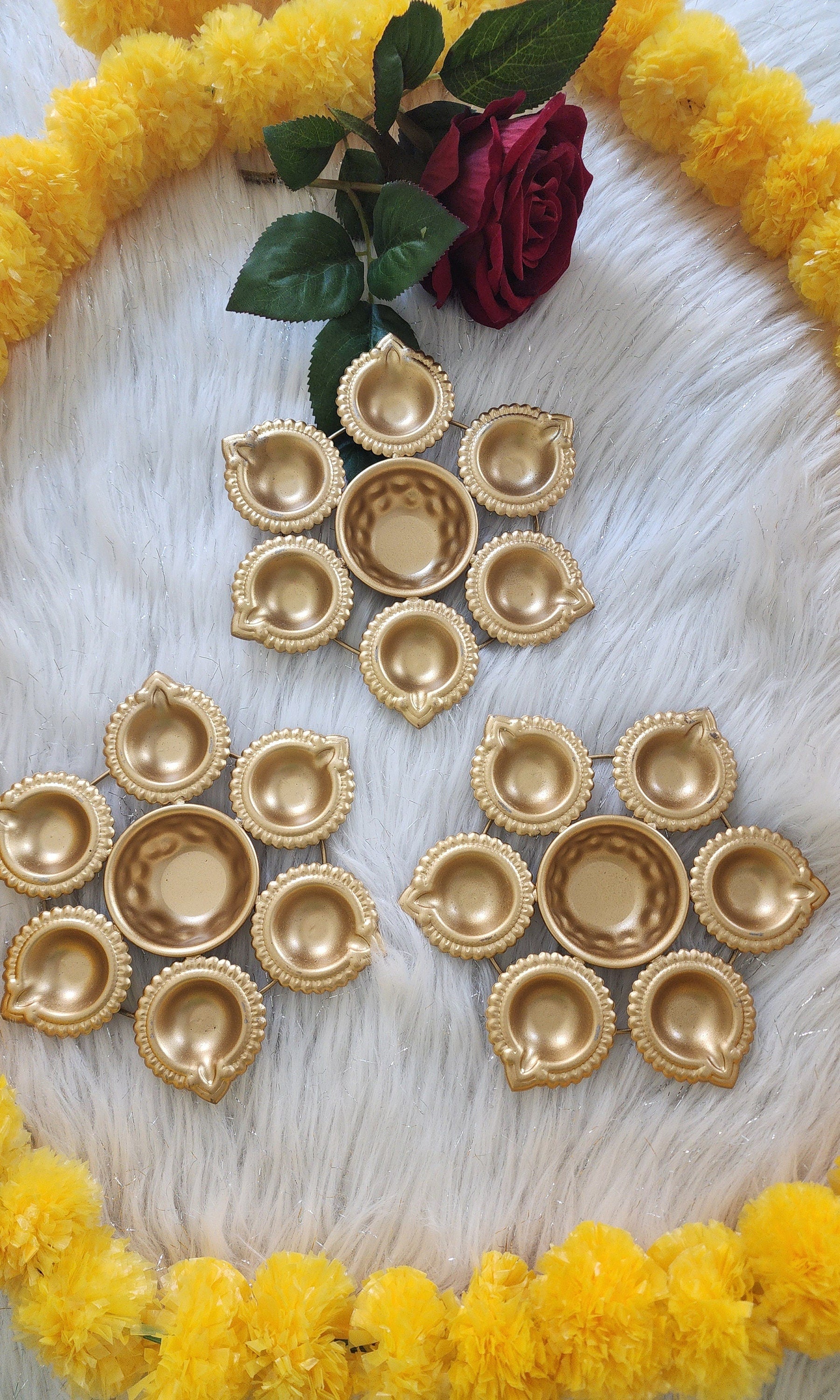 Metal Urli Diya Set: Gold Diwali Decoration, Housewarming Return Gift