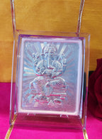 Handmade Silver Ganesh Photo Frame: Diwali Pooja Decor (4.5 × 3.5)