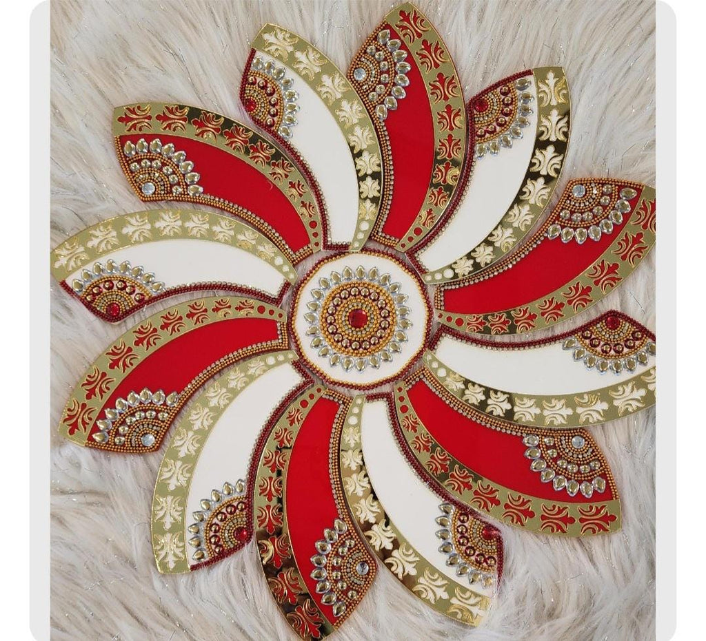 Acrylic Handmade Rangoli: Diwali Decor, Pooja, Housewarming (15 inch)