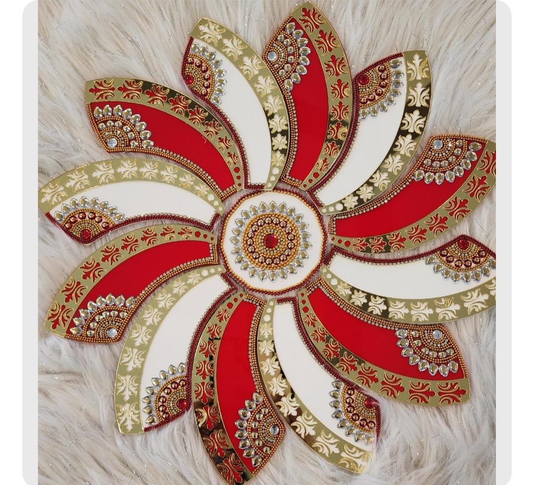 Acrylic Handmade Rangoli: Diwali Decor, Pooja, Housewarming (15 inch)