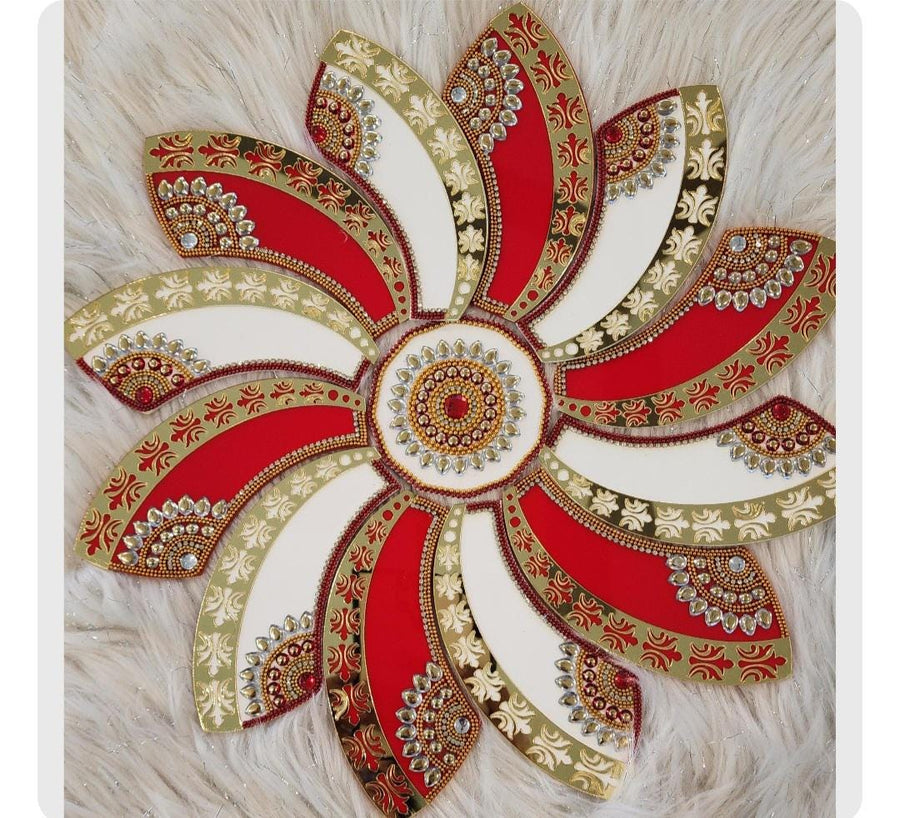 Acrylic Handmade Rangoli: Diwali Decor, Pooja, Housewarming (15 inch)