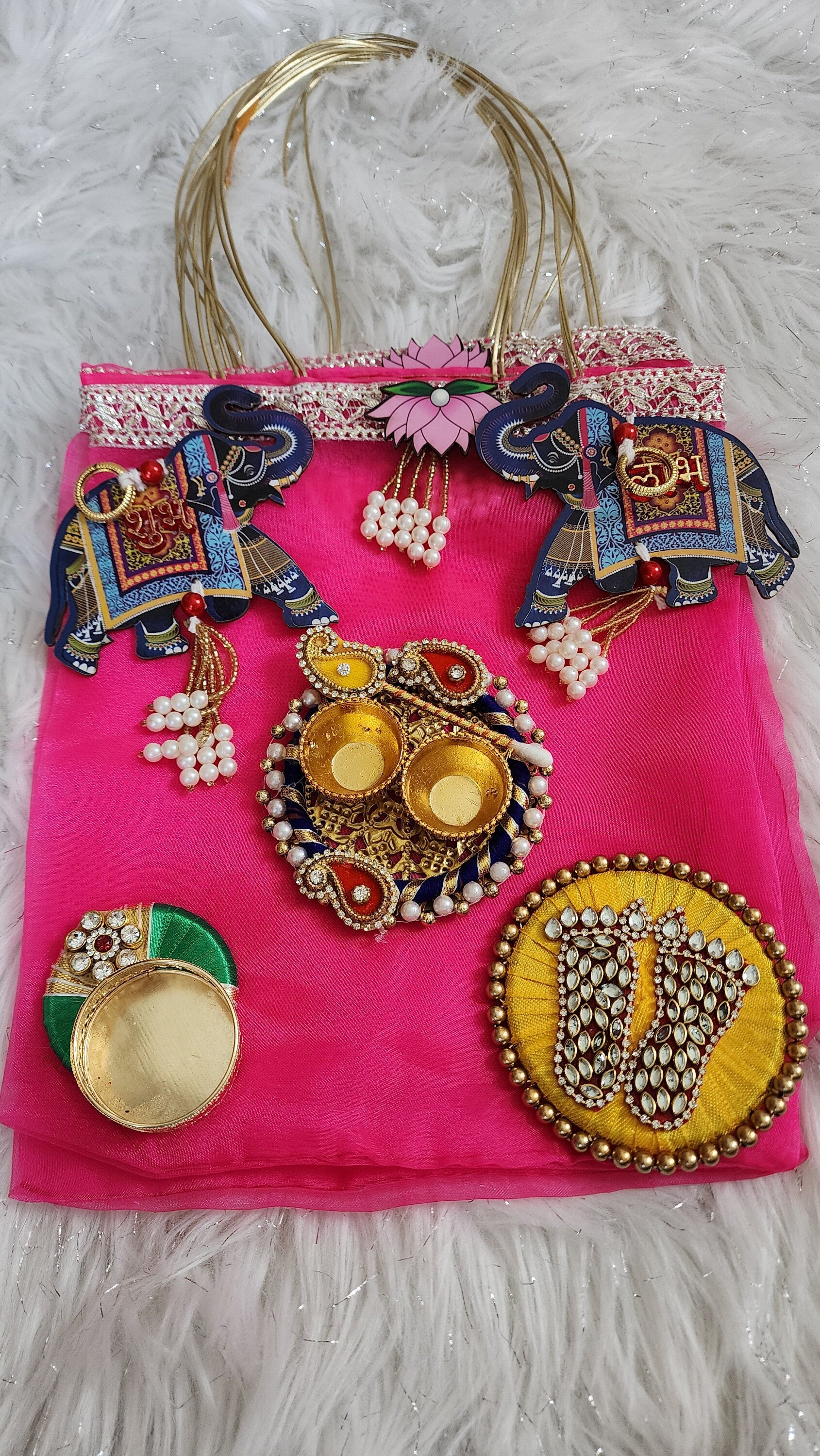 Diwali Potli Bag Set: Pooja, Housewarming Return Favors Pack of 5 Sets