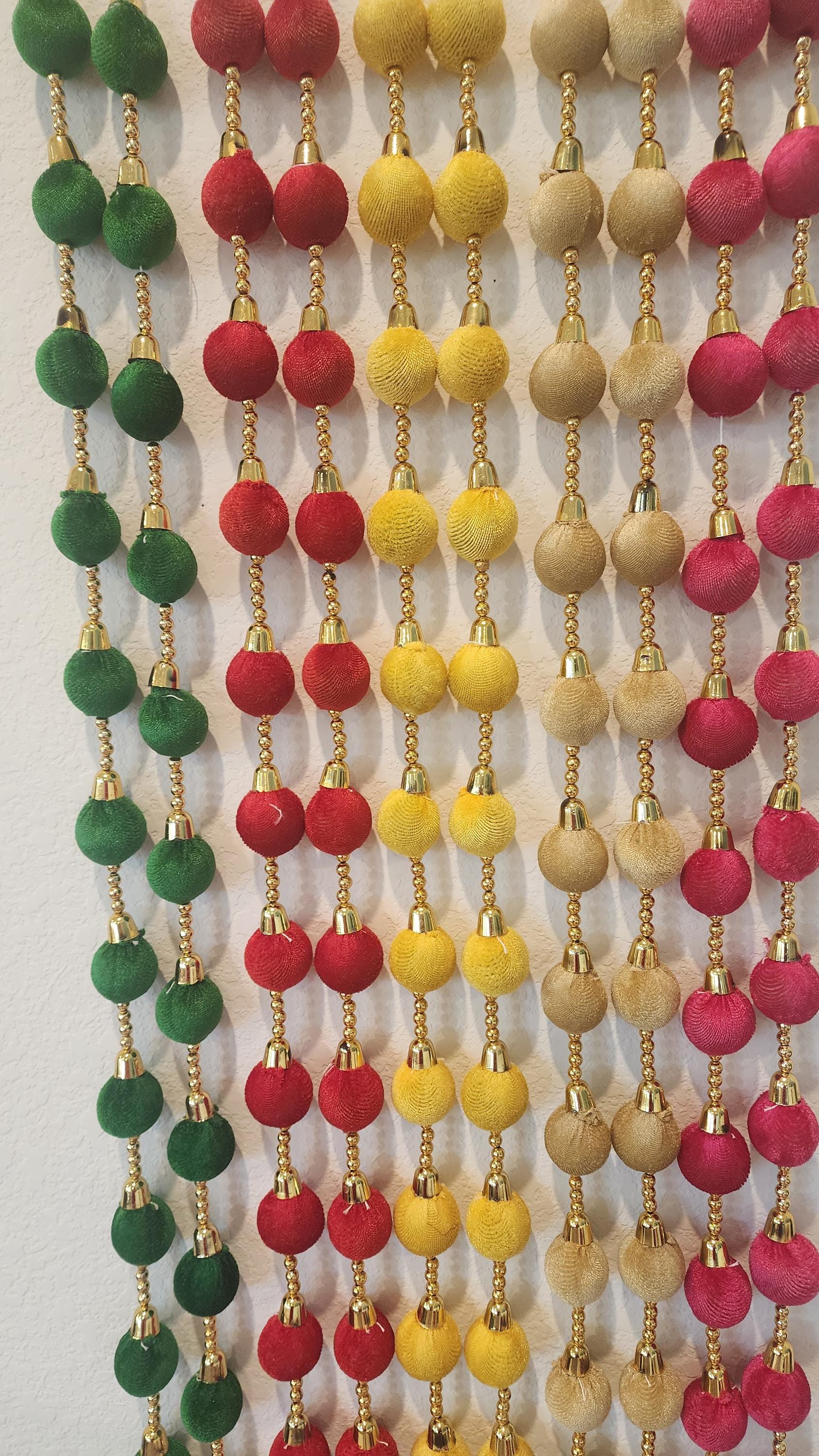 Multi Color Bead String Garland: Diwali Wedding Decor.