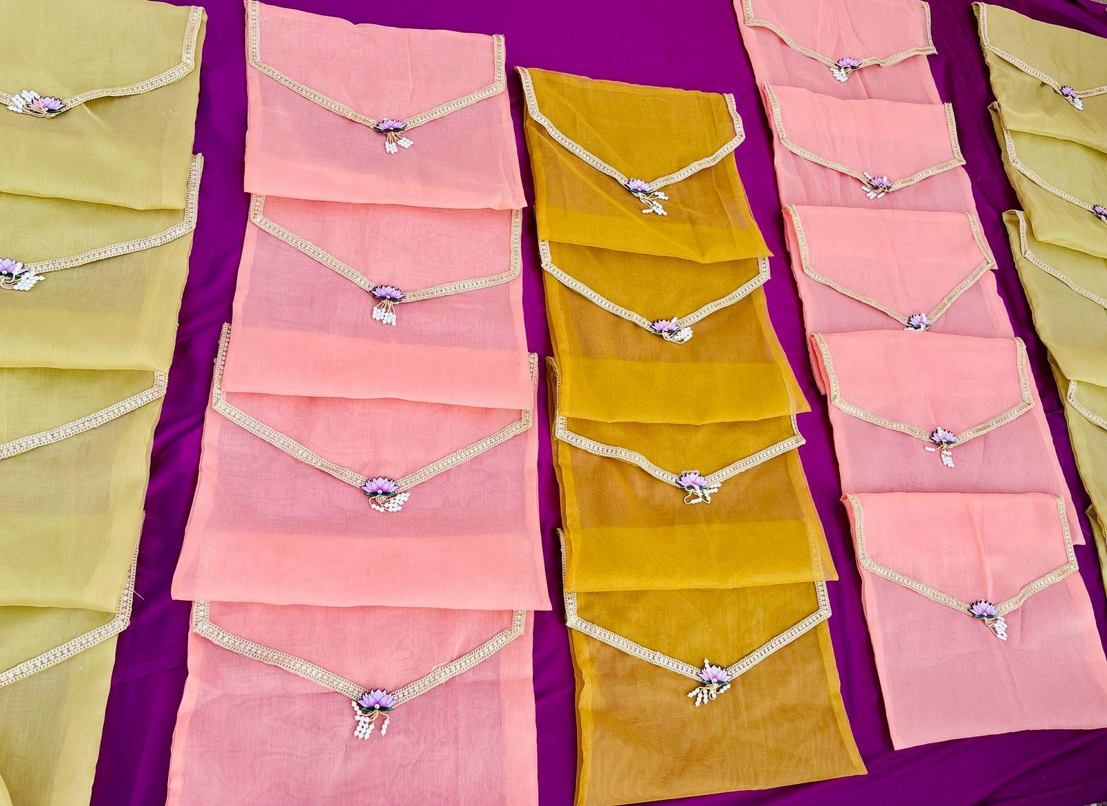 Organza Handmade Saree Cover: Indian Wedding Favor Gift Bag (16x14 inches)