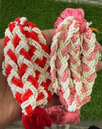 Handmade Multi Color Beaded Rakhi: Kundan Pearl Chain Set