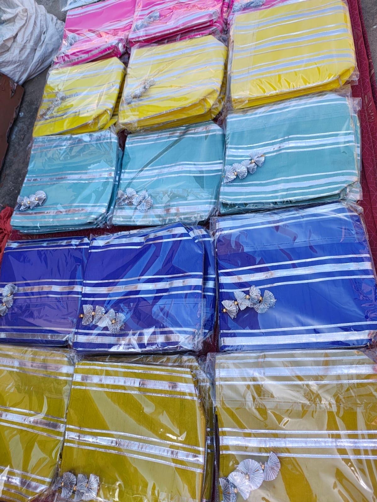 Lehriya Gota Silk Handbag: Traditional Wedding Favor Gift