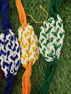 Handmade Multi Color Beaded Rakhi: Kundan Pearl Chain Set