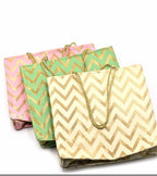 Zig Zag Silk Favor Bag: Gota Trim, Indian Wedding Return Gift