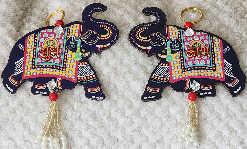 Elephant Shubh-Labh Hanging: Diwali Decoration, Mandir Decor (4 inches)