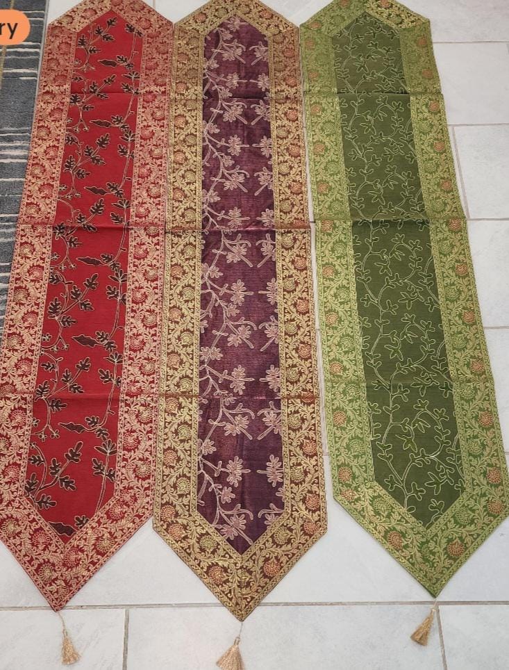 Silk Cheesecloth Table Runner: Bohemian Dining Decor - 14x70