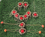 Floral Haldi Mehandi Jewelry Set, Indian Wedding, Sangeet.