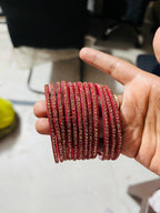 Multi Color Glass Bangles: Party Favor Set of 4.