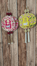 Shubh Labh Cow print Door Hanging: Diwali Decoration, Indian Wedding Decor.