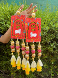 Handmade Shubh Labh Door Hanging: Diwali Indian Wedding Decor.