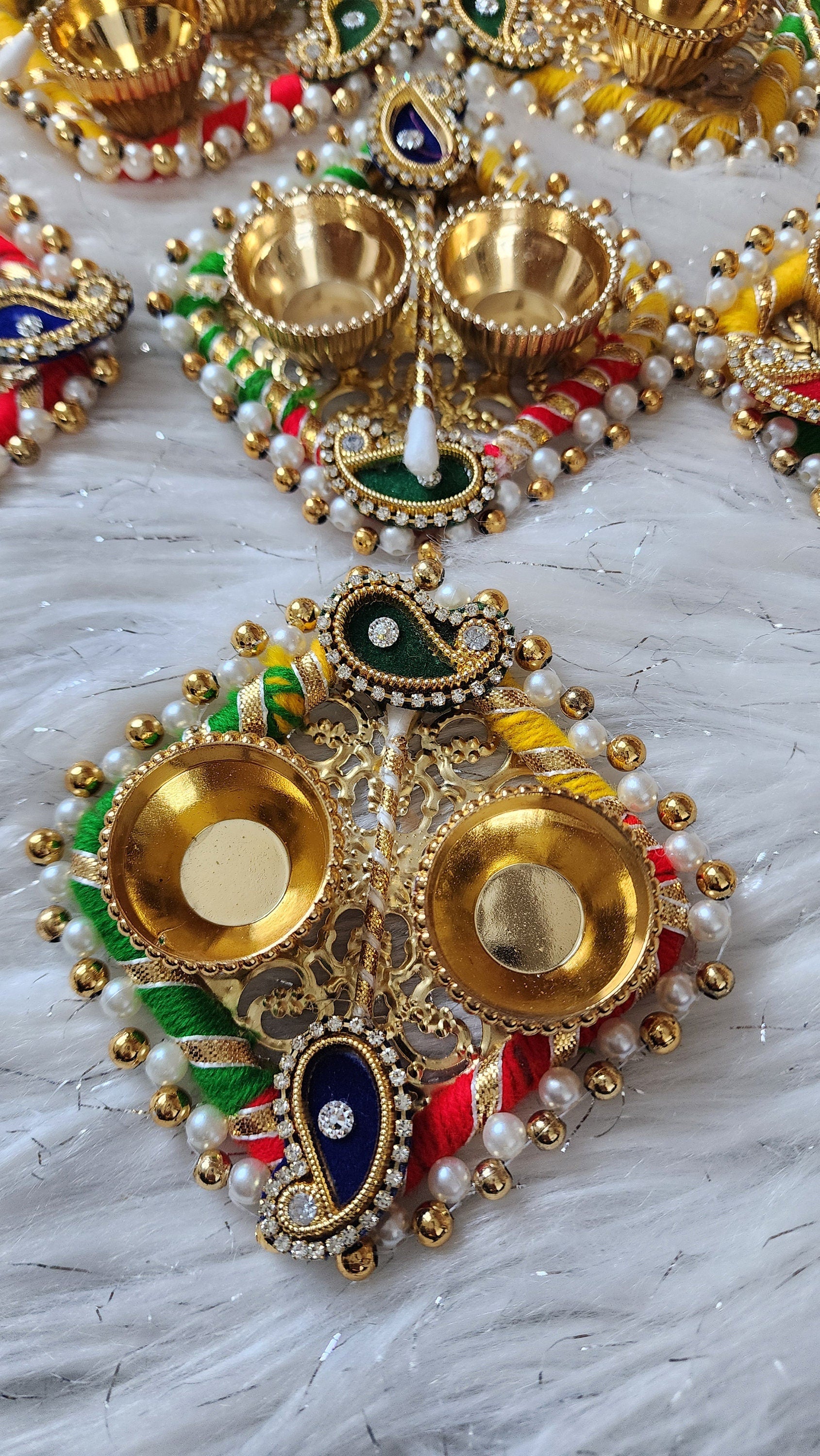 Handcrafted Haldi Kumkum Plate Set: Indian Pooja Return Gifts