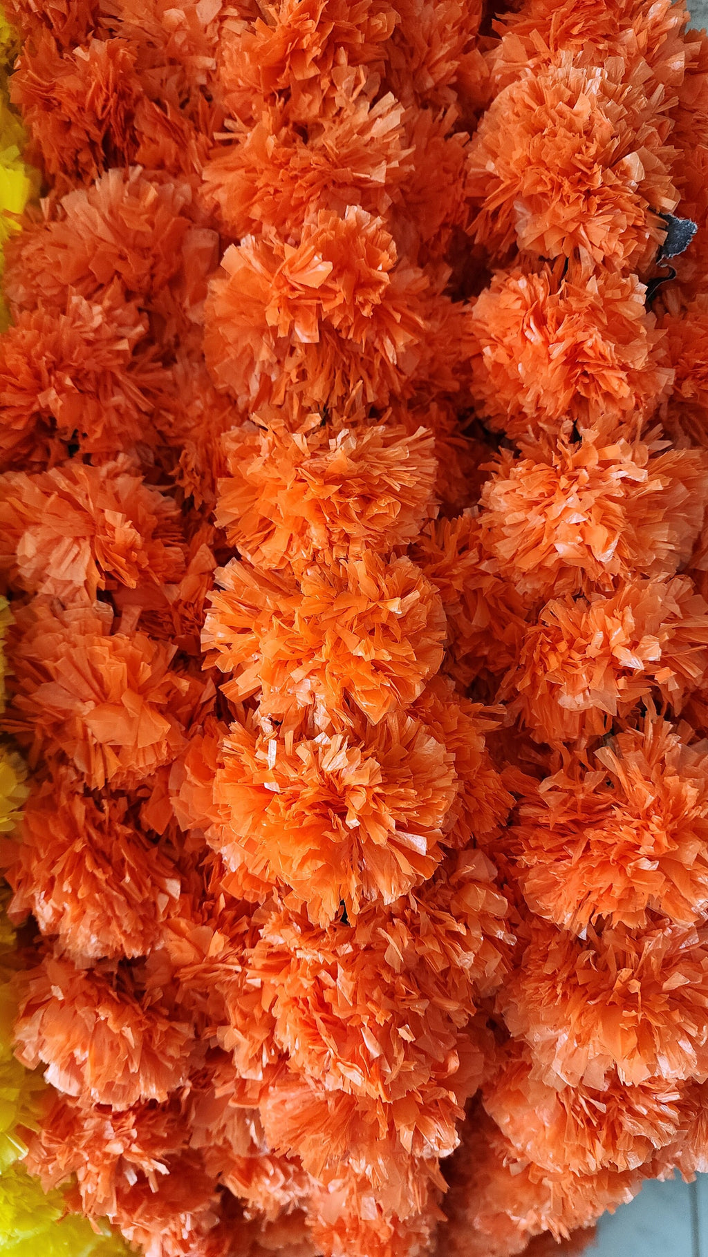 Artificial Marigold Garlands: Colorful Flower Mala, 4.5Foot Hangings