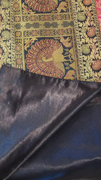 Peacock Print Silk Brocade Table Runner - Indian Decor (16x60 Inch)