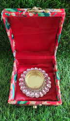 Pichwai Print Tea Light Holder Gift Box: Diwali Wedding Favor