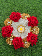 Lotus Tealight Candle Holder Rangoli: Diwali Festive Decor