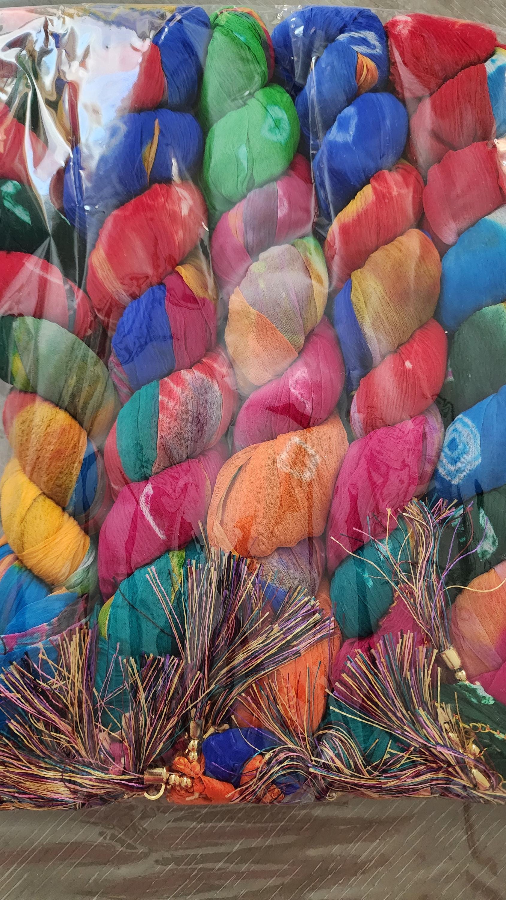 Rajasthani Tie Dye Silk Dupatta: Multi-Colored Wedding Favor Scarf