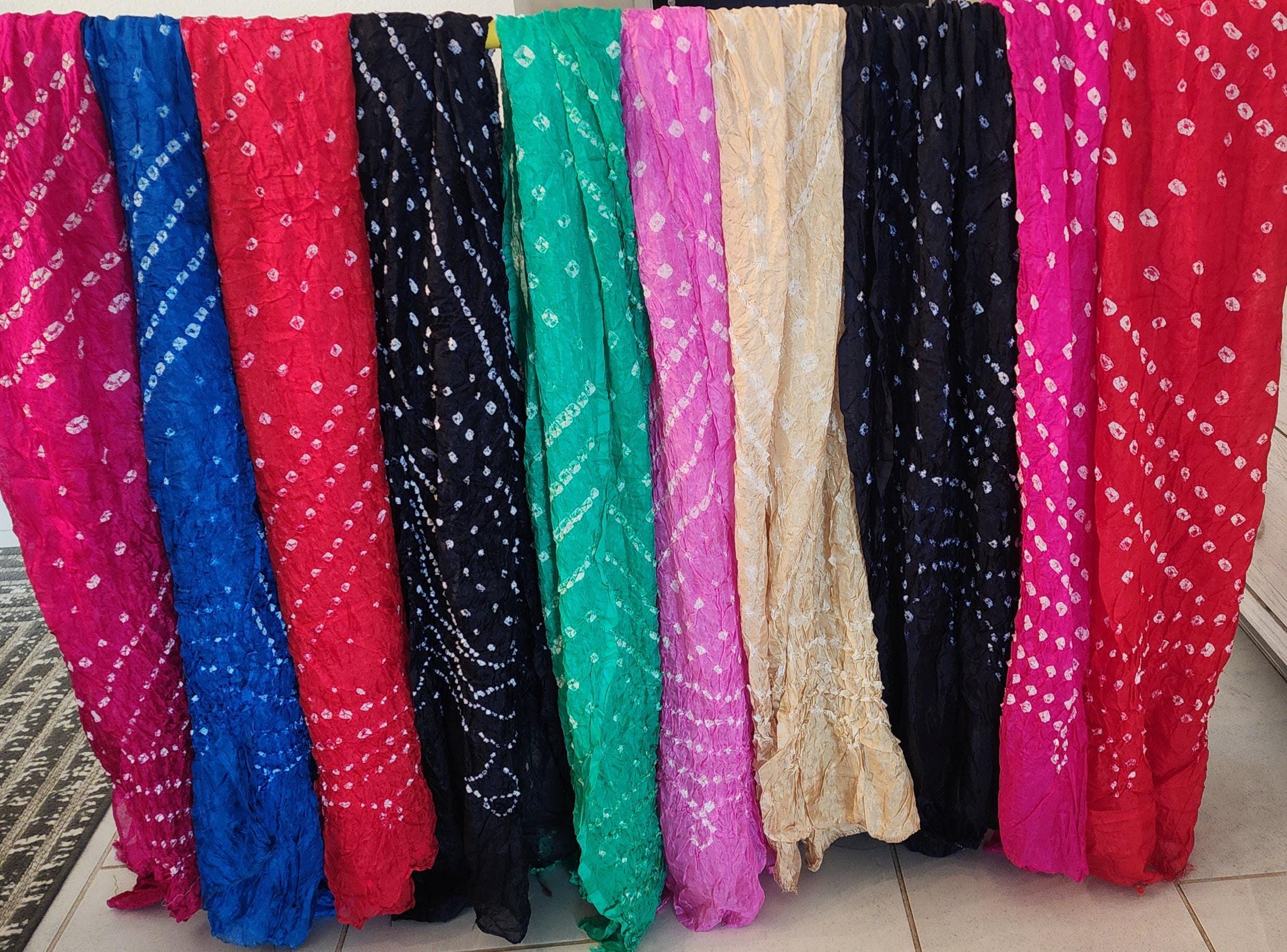 Bandhani Dupatta: Rajasthani Art Silk Tie Dye Scarf, Wedding Favor