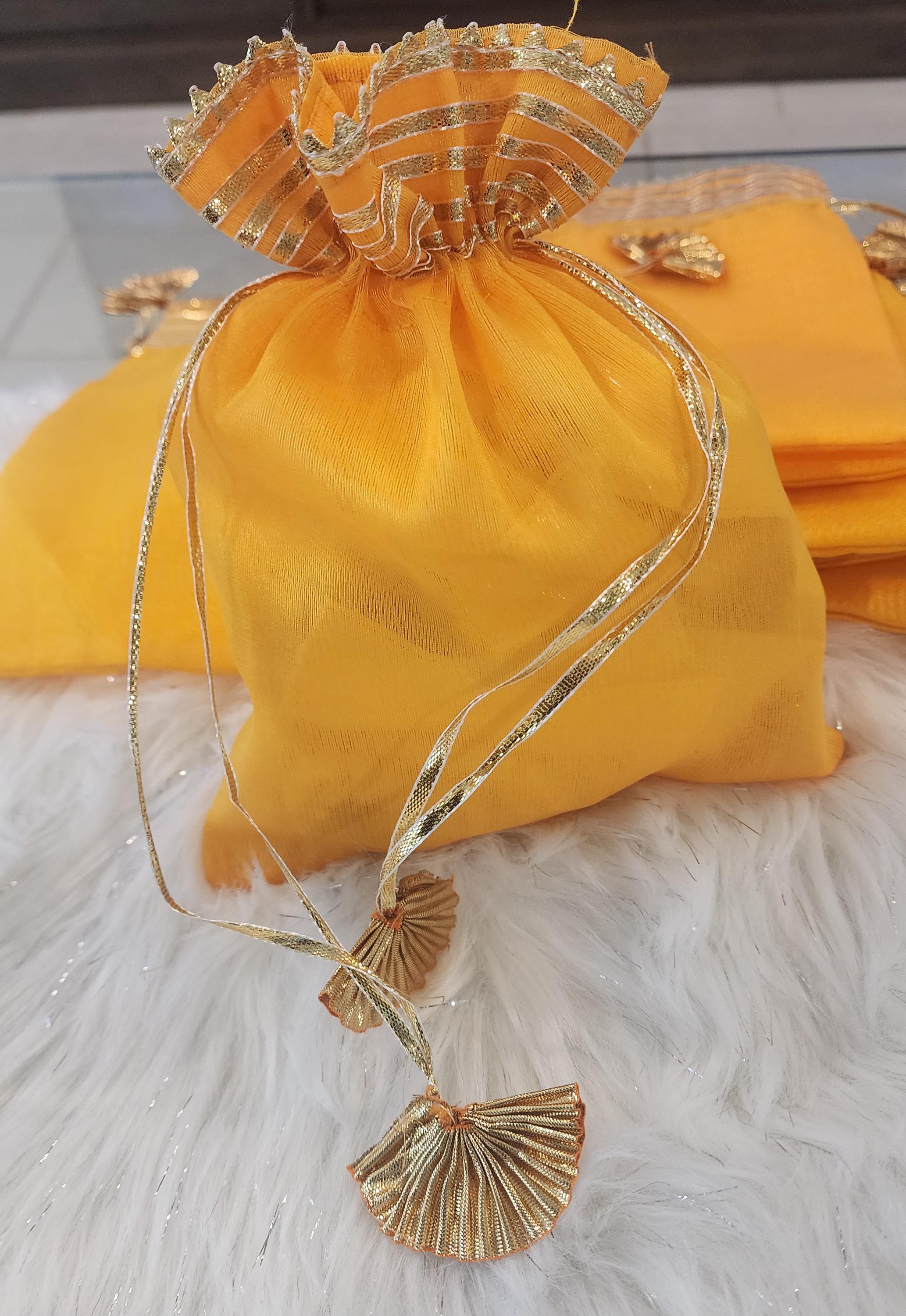 Embroidered Silk Potli Bags: Indian Wedding Favor Pouches