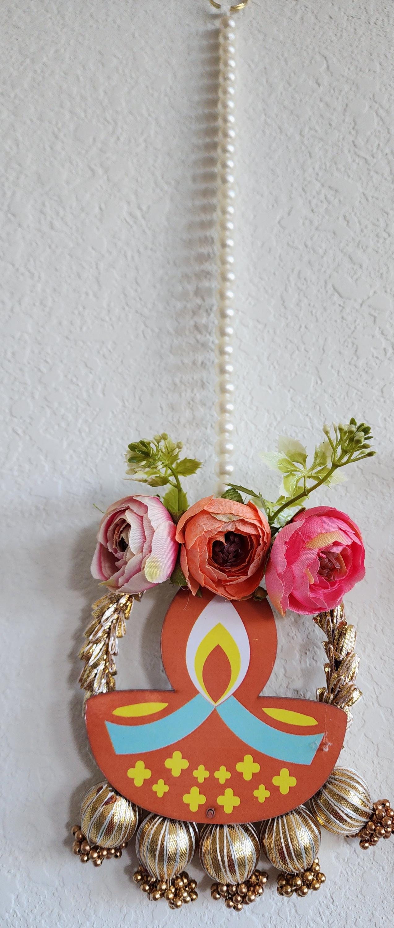 Colorful Diya Diwali Hangings: Indian Festive Decor, Return Gift (18 inch)