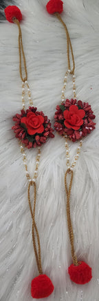 Floral Haldi Mehandi Jewelry Set: Indian Wedding Necklace, Earrings, Maang Tikka, Gajra