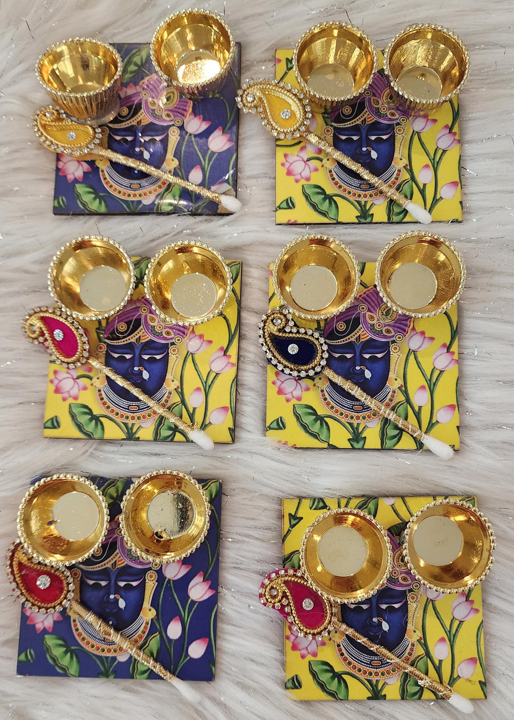 Handcrafted Shreenath ji Haldi Kumkum Holder: Pooja Return Gift