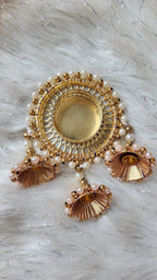 Golden Tea Light Holder: Diwali Pooja Wedding Favor Decor.